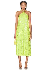 Saks Potts Dax Dress in Neon Green Sequin, view 1, click to view large image.