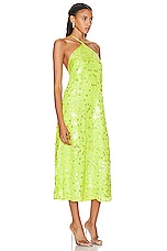 Saks Potts Dax Dress in Neon Green Sequin, view 2, click to view large image.