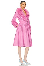 Saks Potts Foxy Shearling Coat in Fuchsia Pink, view 2, click to view large image.