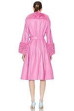 Saks Potts Foxy Shearling Coat in Fuchsia Pink, view 3, click to view large image.