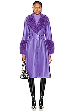 Saks Potts Foxy Shearling Coat in Purple, view 1, click to view large image.