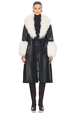 Saks Potts Foxy Coat in Black & Cloud, view 2, click to view large image.