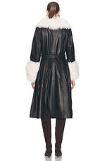 Saks Potts Foxy Coat in Black & Cloud, view 4, click to view large image.