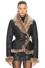 Saks Potts Moss Jacket in Brown & Light Brown, view 1, click to view large image.