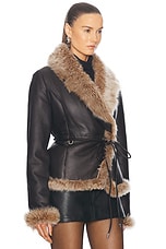 Saks Potts Moss Jacket in Brown & Light Brown, view 3, click to view large image.