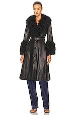 Saks Potts Foxy Shearling Coat in Black, view 2, click to view large image.