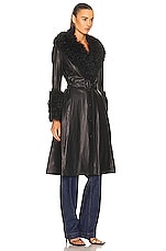 Saks Potts Foxy Shearling Coat in Black, view 3, click to view large image.