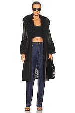 Saks Potts Foxy Shearling Coat in Black, view 5, click to view large image.