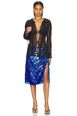 Saks Potts Marna Skirt in Deep Blue Sequin, view 6, click to view large image.