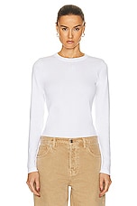 Saks Potts Eloise Long Sleeve T Shirt in White, view 1, click to view large image.