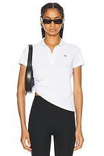Saks Potts Venus Polo Shirt in White, view 1, click to view large image.