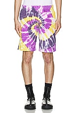 South2 West8 String Easy Short Cotton Pile Tie Dye in B-Yellow & Purple, view 3, click to view large image.