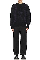 South2 West8 Loose Fit Sweater in Black, view 4, click to view large image.
