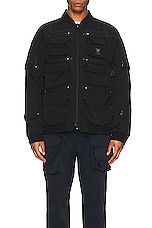 South2 West8 Multi-pocket Zipped Down Jacket in Black, view 5, click to view large image.