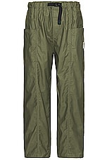 South2 West8 Belted Cs Pant Cotton Back Sateen in A-Olive, view 1, click to view large image.