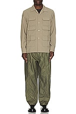 South2 West8 Belted Cs Pant Cotton Back Sateen in A-Olive, view 7, click to view large image.