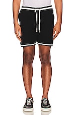 SER.O.YA Bruce Crochet Short in Black & White, view 3, click to view large image.