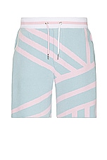 SER.O.YA Zeppelin Short in Jacquard Blue & Pink, view 1, click to view large image.