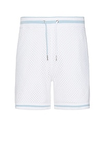 SER.O.YA Bruce Crochet Short in White & Blue, view 1, click to view large image.