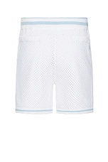 SER.O.YA Bruce Crochet Short in White & Blue, view 2, click to view large image.