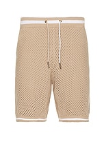 SER.O.YA Logan Short in Beige & White, view 1, click to view large image.