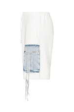 SER.O.YA Henry Cargo Short in White & Denim, view 3, click to view large image.