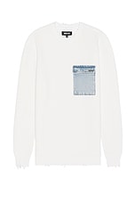 SER.O.YA Damien Sweater in White & Denim, view 1, click to view large image.