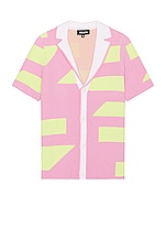 SER.O.YA Lei Shirt in Stripe Pink & Green, view 1, click to view large image.