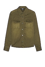SER.O.YA Cameron Shirt in Vintage Army Green, view 1, click to view large image.