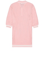 SER.O.YA Zane Crochet Polo in Pink & White, view 2, click to view large image.