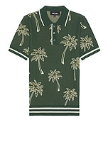 SER.O.YA Calan Polo in Palm Tree Jacquard Green, view 1, click to view large image.