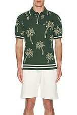 SER.O.YA Calan Polo in Palm Tree Jacquard Green, view 3, click to view large image.