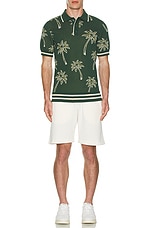 SER.O.YA Calan Polo in Palm Tree Jacquard Green, view 4, click to view large image.
