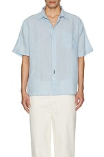 SER.O.YA Jonah Linen Button Down in Light Blue, view 4, click to view large image.
