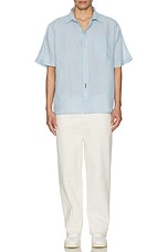 SER.O.YA Jonah Linen Button Down in Light Blue, view 5, click to view large image.