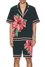 SER.O.YA Malibu Swim Shirt in Hibiscus Print, view 3, click to view large image.