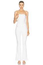 SER.O.YA Jeanette Stretch Denim Jumpsuit in White, view 1, click to view large image.