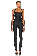 SER.O.YA Viper Catsuit in Coated Black, view 1, click to view large image.