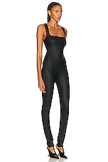 SER.O.YA Viper Catsuit in Coated Black, view 2, click to view large image.