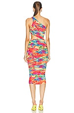 SER.O.YA Imani Midi Dress in Abstract Palm, view 4, click to view large image.