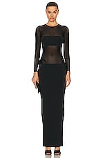 SER.O.YA Silver Maxi Dress in Black, view 1, click to view large image.