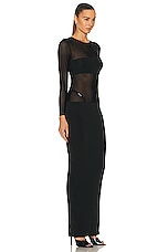 SER.O.YA Silver Maxi Dress in Black, view 2, click to view large image.
