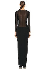 SER.O.YA Silver Maxi Dress in Black, view 4, click to view large image.