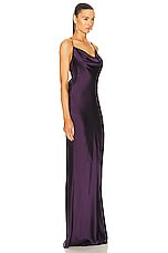 SER.O.YA Massimo Gown in Eggplant, view 3, click to view large image.