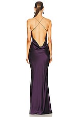 SER.O.YA Massimo Gown in Eggplant, view 4, click to view large image.