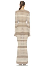 SER.O.YA Lilith Maxi Dress in Beige Stripe, view 3, click to view large image.