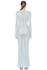SER.O.YA Lilith Crochet Maxi Dress in Sky Blue, view 3, click to view large image.