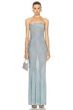 SER.O.YA Narissa Metallic Knit Maxi Dress in Sky Blue, view 1, click to view large image.