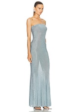 SER.O.YA Narissa Metallic Knit Maxi Dress in Sky Blue, view 2, click to view large image.