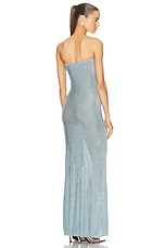 SER.O.YA Narissa Metallic Knit Maxi Dress in Sky Blue, view 3, click to view large image.